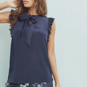 Ted Baker Eene Silk Tie-Neck Top Sleeveless, 0